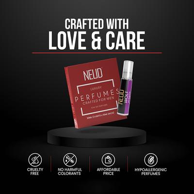 NEUD Luxury Perfume Gift Set for Men - Long Lasting EDP, Citrus, Lavender, Cedarwood - 3x10ml Vials 3's - Men Perfumes (Edt/Edp)