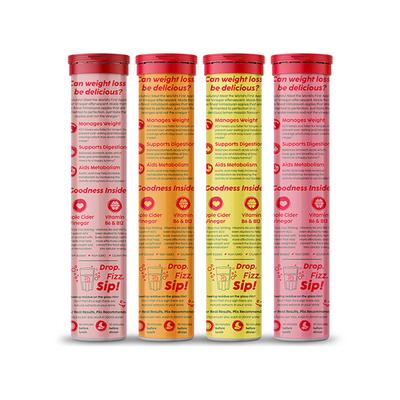 Plix The Plant Fix Apple Cider Vinegar Effervescent Tablet (Variety Pack), 60 Tablets 4's - Apple Cider Vinegar - Acv