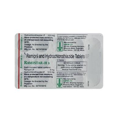 Ramistar H 5mg Tablet 15'S - Hypertension-ACE