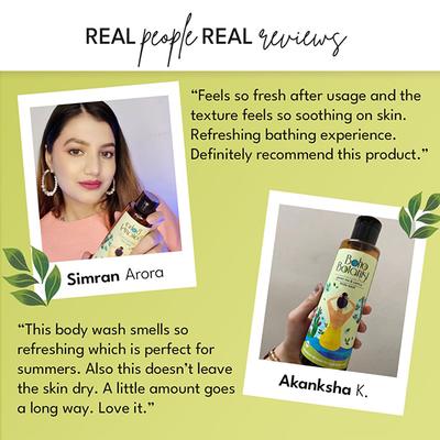 Boho Botanist Body Wash Green Tea & Cactus - Hydrates & Freshens, Sulphate Free Shower Gel 350 ml - Shower Gels & Body Wash