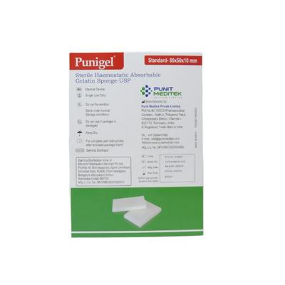 Punigel Standard Sterile Haemostatic Absorbable Gelatine Sponge (Pack of 80 x 50 x 10 mm) - Sponges & Applicators