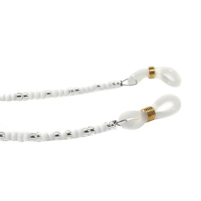Modisch White And Transparent Round Beads Sunglasses Chain (JC-14W) 1's - Wearables Sunglasses
