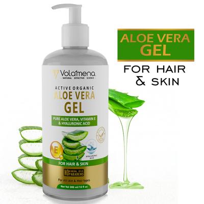 Volamena Active Organic Aloe Vera Gel Vitamin E & Hyaluronic Acid for Hair&Skin 300ml - Lotions & Creams