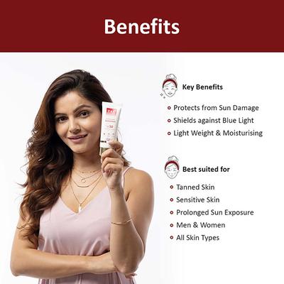 T.A.C - The Ayurveda Co. Kumkumadi Sunscreen with SPF 50 UVA+UVB Protection For Radiant & Youthful Skin 50 gm - Face Sunscreen