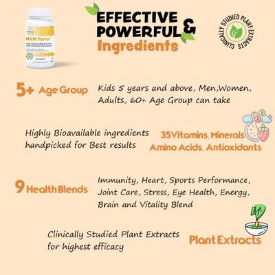 Curae Health MVM Forte Multivitamin and Minerals Tablets 60's - Multi-Vitamins