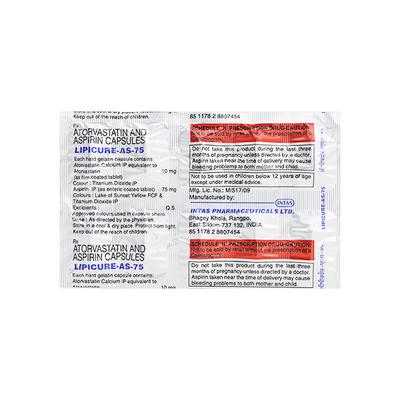 Lipicure AS 75mg Capsule 10'S - High Cholesterol-Dys