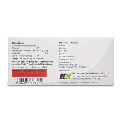 HHCEFI 200 Tablet 10's - Bacterial Infections-Cep