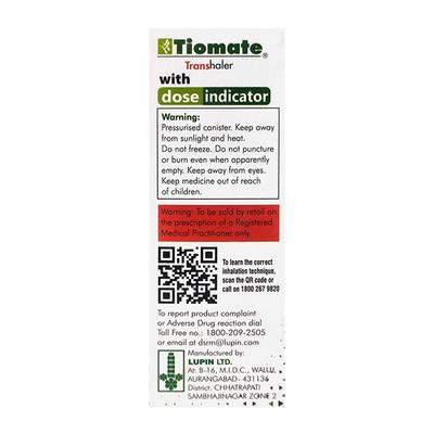 TIOMATE WITH DOSE INDICATOR Transhaler 180md - Asthma/COPD-Ast