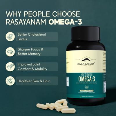 Rasayanam Plant Based Omega 3 Capsules 60's - Omega Fish Oil Fatty Acids