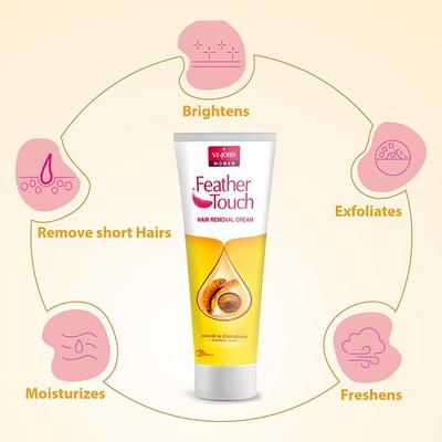 VI-John Feather Touch Hair Removal Cream Haldi & Chandan Tube for Normal Skin 110 gm - Shaving Creams