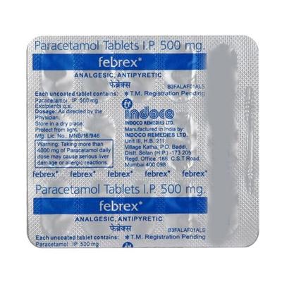 Febrex 500mg Tablet 15'S - Fever-Ana
