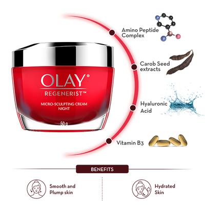 Olay Night Cream- Regenerist Micro Sculpting Cream 50gm - Face Moisturizers
