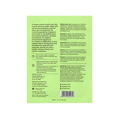Quench Botanics Matcha Better Bubble Sheet Mask for Skin Detox, Korean Skin Care 21 ml - Sheet Masks