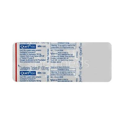 Quel 100mg Tablet 10'S - Schizophrenia-Aps