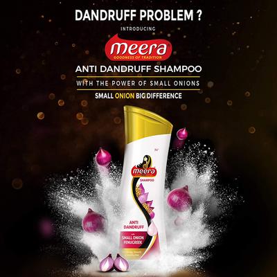 Meera Anti Dandruff Shampoo - Small Onion & Fenugreek 180 ml - Shampoos