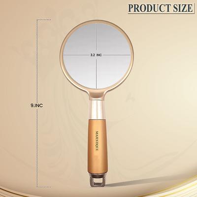 Majestique Golden Handle Mirror for Makeup, 8 Inch for Travel for Men and Women 1's - Multi-Stylers