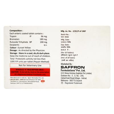 Enzem Forte Tablet 10'S - Pain relief-Ant