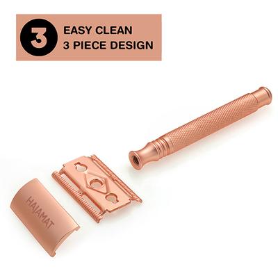 Hajamat Spade Safety Razor, Ultra High Grade Stainless Steel 304, Rose Gold Finish 1's - Razors & Cartridges