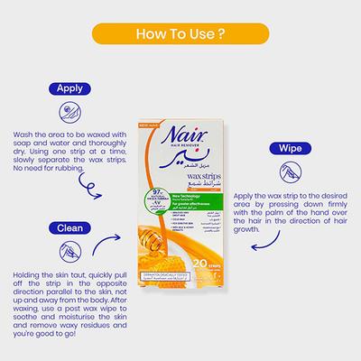 Nair Body Wax Strips - Milk & Honey 20's - Hair Removal Accessories