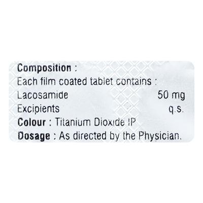 LACOSMART 50 Tablet 10's - Epilepsy/Convulsion-Ant