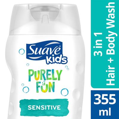 Suave Kids Purely Fun 3 in 1 Shampoo + Conditioner + Body Wash - Sensitive 355 ml - Baby Body Wash