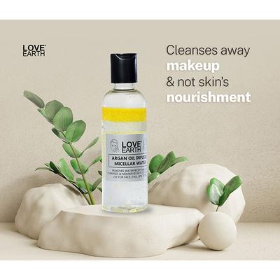 Love Earth Argan Oil-Infused Micellar Water Makeup & Pollutant Remover 100 ml - Make Up Removers