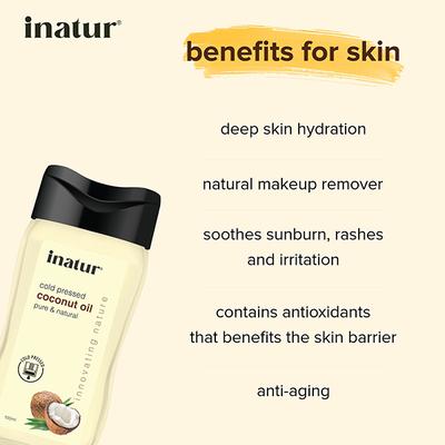 Inatur Pure & Cold Pressed Oil - Coconut 100 ml - Massage Oils