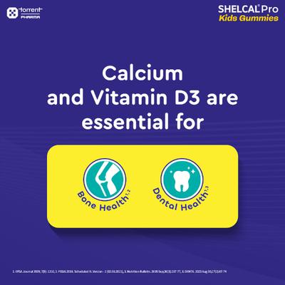 Shelcal Pro Kids Sugar free Gummies - Lemon, Orange & Mixed Berries Flavours 30's - Multi-Vitamins