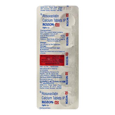 Rozon 10mg Tablet 10'S - High Cholesterol-Dys