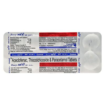 Zacy MR 8mg Tablet 10'S - Muscle Spasm-Mus