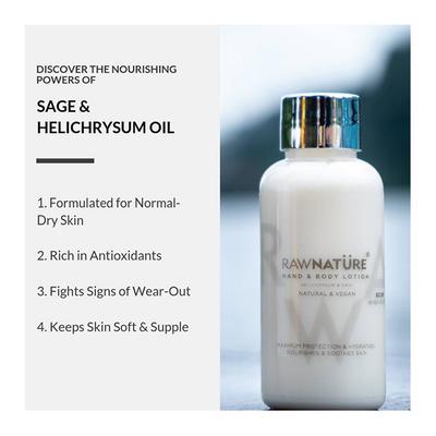 Raw Nature Hand & Body Lotion - Helichrysum & Sage 60 gm - Lotions & Creams