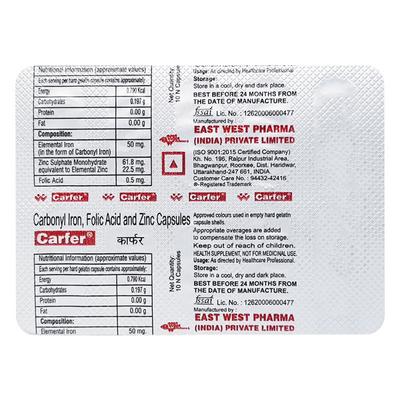 Carfer Capsule 10'S - Iron Supplement/Anaemia-Vma