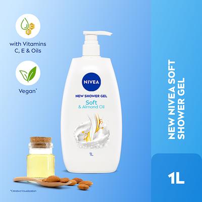 Nivea Shower Gel Soft And Almond Oil 1000 ml - Shower Gels & Body Wash
