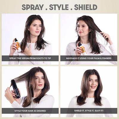 Tash Hair Heat Block Heat Protection Spray with Grapeseed Oil, Aloe & Herbs, No Parabens or Sulphates 100 ml - Hair Sprays & Mists