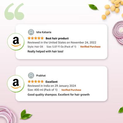 Mamaearth Onion Shampoo with Onion and Plant Keratin for Hair Fall Control 180 ml - Shampoos