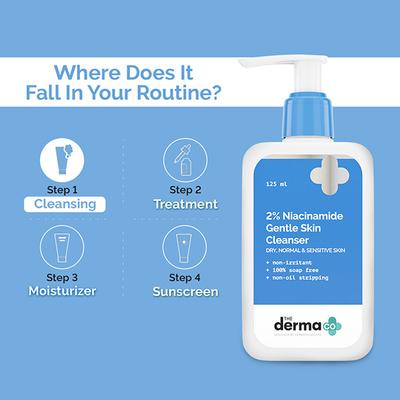 The Derma Co. 2% Niacinamide Oily Skin Cleanser for Sensitive, Oily and Combination Skin 125 ml - Face Wash & Cleansers