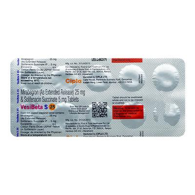 VESIBETA S 25 Tablet 10's - Bladder And Prostate Disorders-Dru