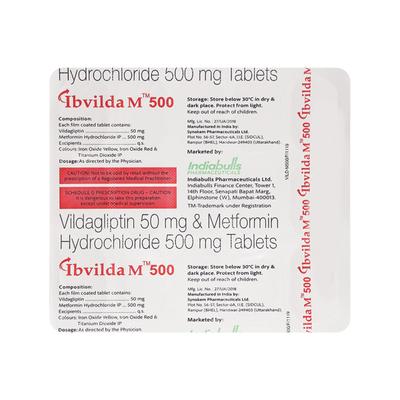 IBVILDA M 500mg Tablet 15's - Diabetes-Ant