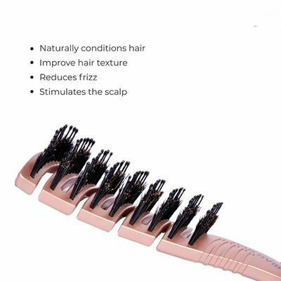 Tash Hair Slick - Portable Detangling Boar Bristle Hair Brush For Wet, Dry, Curly and Straight Hair Gold 60 gm - Hair Brushes