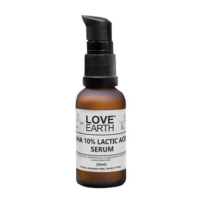 Love Earth AHA 10% Lactic Acid Serum With Organic Carrot Root & Hyaluronic Acid 30 ml - Face Moisturizers