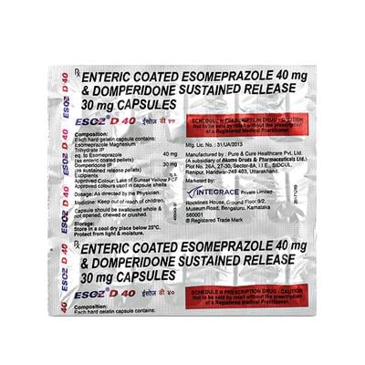 ESOZ D 40 Capsule 15's - Ulcer/Reflux/Flatulence-Aaa