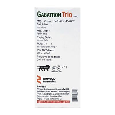 GABATRON TRIO Tablet 10's - Neuropathic Pain-Dru