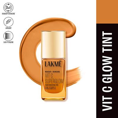 Lakme Makeup+Skincare Vitc Superglow Skin Perfecting Tint Cool Cinnamon C300 25 ml - Foundation