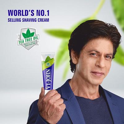 VI-John Shaving Cream Icy Mint with Tea Tree Oil and Bacti-Guard for All Skin Types 125 gm - Shaving Creams