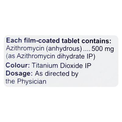 Azicip 500mg Tablet 3'S - Bacterial Infections-Mac