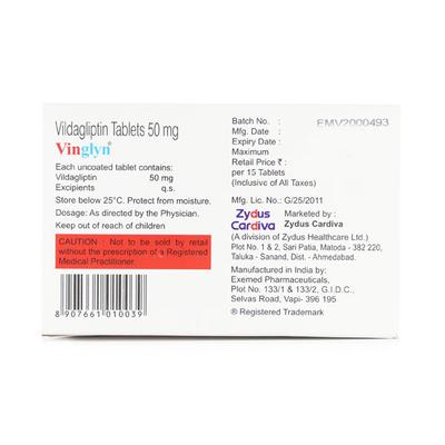 VINGLYN 50mg Tablet 15's - Diabetes-Ant