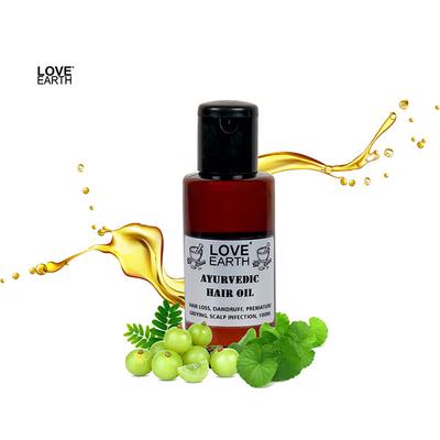 Love Earth Ayurvedic Hair Oil With Brahmi, Amla & Shikakai 100 ml - Hair Oils