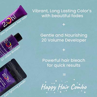 2.Oh! Semi Permanent Hair Color + Lightning Kit - Tropical Blue Combo 1's - Hair Creams