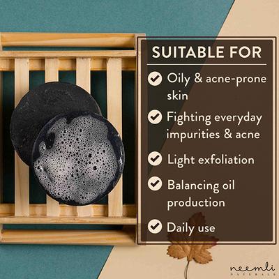Neemli Naturals Activated Charcoal Detox Bathing Bar 75 gm - Soaps