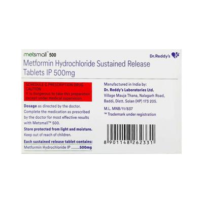 METSMALL 500 Tablet 30's - Diabetes-Ant